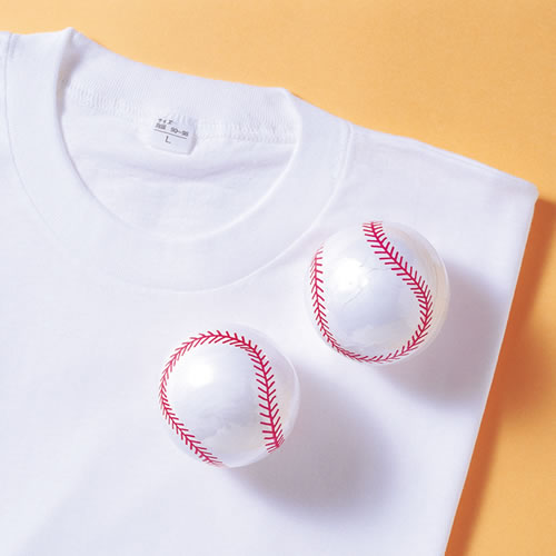 野球ボールTシャツ 白 | 株式会社 光 の圧縮タオル